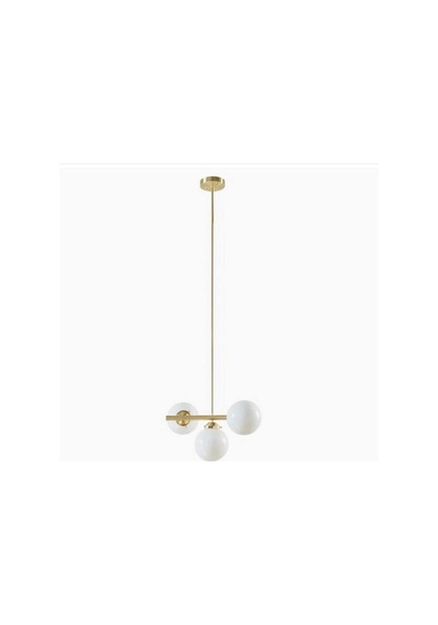 Modern Spor Avize Mat Gold Kaplama Salon Avize Opal Camlı Eskitme Kaplama