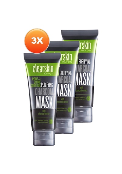 Avon Clearskin Pore Shine Kömür Maske 3 x 75 ML