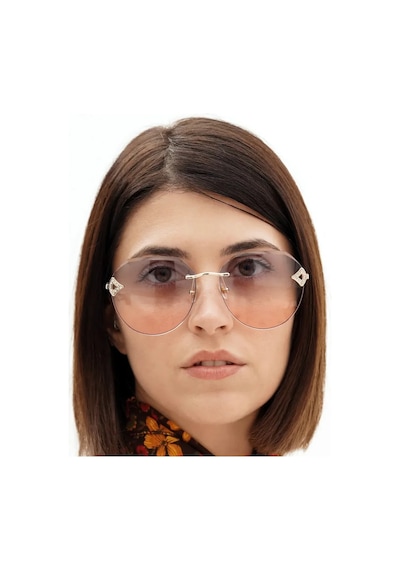 Lily Mavi Pembe Kristal Kadın Güneş Gözlüğü Çerçevesiz
