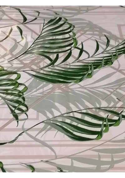Elyaflı Pvc Muşamba - Desenli Silinebilir Masa Örtüsü 02mrl204a Yeşil