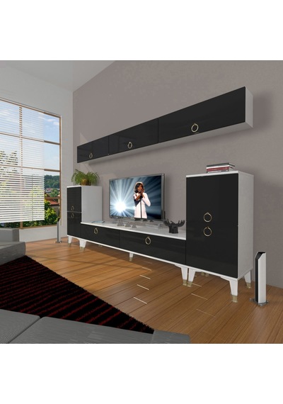 Decoraktiv Eko 9 Mdf Std Gold Tv Ünitesi Tv Sehpası Beyaz - Siyah