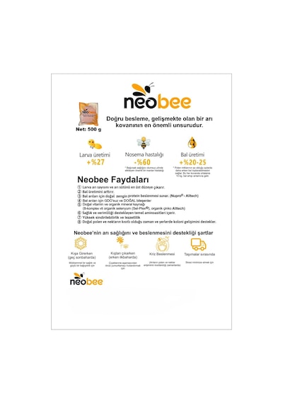 Neobee Doğal Proteinli Arı Yemi 0,5 Kg