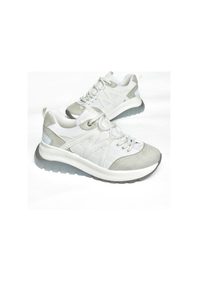 Fox Shoes S973113002 Beyaz Süet Kadın Spor Ayakkabı Sneakers Beyaz