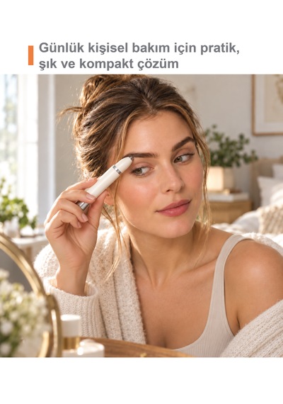Touchbeauty Tb2456 Çift Başlıklı, Mini Yüz Tüy Alma Makinesi Pilli, Temizleme Fırçası, Seyahat Boy, Kablosuz Kullanım