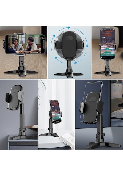 Masaüstü Telefon Standı 360 Derece Dönebilen Başlıklı Ayaklı Telefon Tripodu Çok Renkli