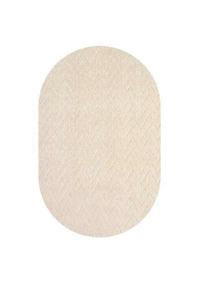 Salon Halısı Krem Yumuşak Oval Dokuma