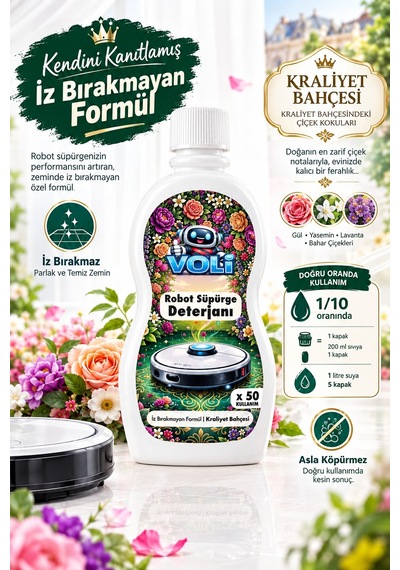 Robot Süpürge Deterjanı & Mop Temizleme Sıvısı 3lü Ekonomik Paket 500 Ml X 3 150 Kullanım