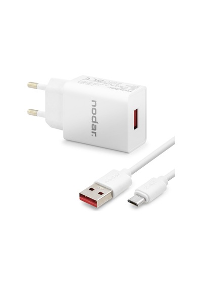 Micro Usb Hızlı Şarj Seti 12w 2.4a Usb Adaptörlü 1 M Pvc Kablolu Beyaz Nd1004 Tg 5klfk5h