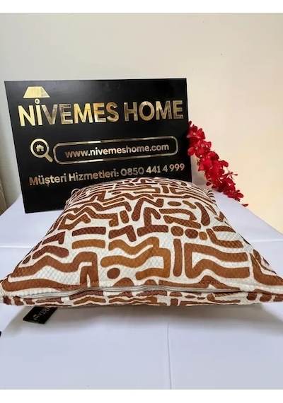 Nivemeshome Lucca Pl06 Elyaf Dolgulu Yeni Sezon Kırlent Kılıfı Kiremit 45 X 45