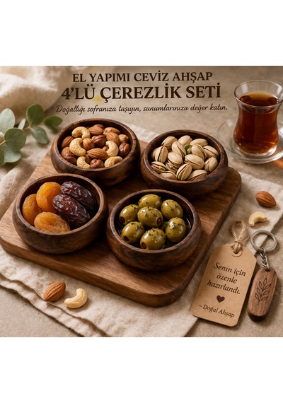 CH woodline Ceviz Ağacı Çerezlik Kase Seti 4 Adet 12 Cm El Yapımı Doğal Ahşap Kase, Masif Ceviz, Kahvaltılık Ve Sunumluk Kase Set - CH woodline Ceviz Ağacı Çerezlik Kase Seti 4 Adet 12 Cm El Yapımı Doğal Ahşap Kase, Masif Ceviz, Kahvaltılık Ve Sunumluk Kase Set -