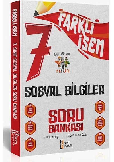 2024 7.Sınıf Sosyal Bilgiler Farklı İsem Soru Bankası -  İsem Yayıncılık