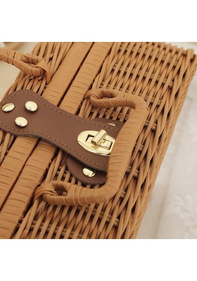 İmitasyon Rattan Bavul Rattan Depolama Rattan Piknik Sepet Depolama Sepetleri Kapaklar Diğer