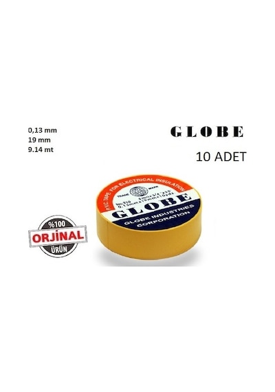 Globe Elektrikçi İzole Bant Sarı 10 Adet