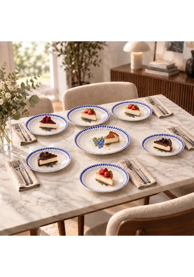 Güral Üzüm Desenli 7 Parça Porselen Pasta Takımı Diğer