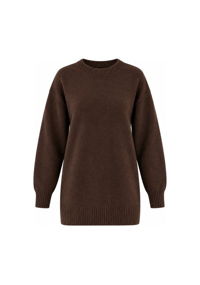 Laluvia Kahverengi Basic Triko Kazak - 2y04595