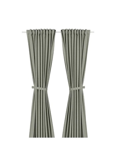 Ikea Lenda Fon Perde 140x300 Cm Koyu Yeşil