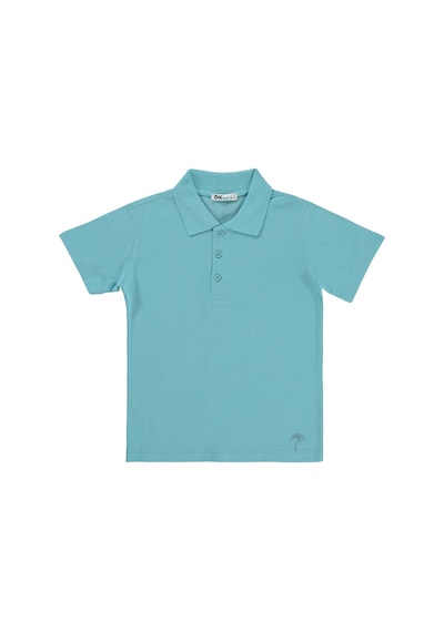 Civil Boys Erkek Çocuk Palmiye Nakışlı Polo Yaka 6-9 Yaş Tişört - Yeşil Koyu Mint
