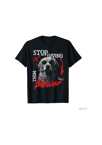 Flood Of Style Siyasi Gücüne Direnç Köpek Sigara İçme Direnci Meme T-shirt Erkekler Kadınlar Için % 100% Pam Siyah