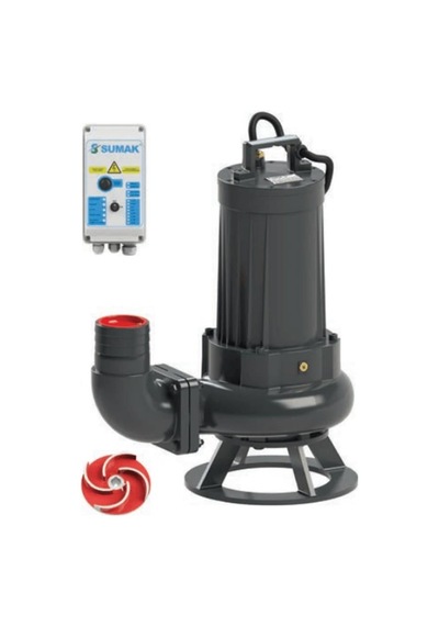 Sumak Sdtv 100/4 Vortex Açık Çarklı Foseptik Dalgıç Pompa Trifaze 380v 10 Hp