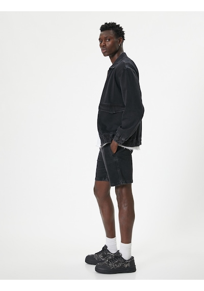 Koton Oversize Kot Şort Bermuda Cep Detaylı Pamuklu Siyah 4sam40138nd Siyah Koton Oversize Kot Şort Bermuda Cep Detaylı Pamuklu Siyah 4sam40138nd Siyah