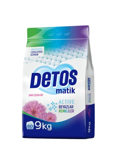 Detos Çamaşır Konsantre Actıve Toz Deterjan -beyazlar Ve Renkliler İçin 9 Kg