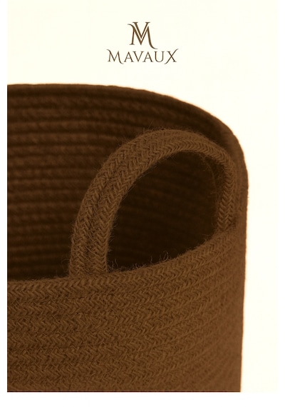 Mavaux Çok Amaçlı, 30cm-30cm Orta Boy, Yanları Saplı, Jüt, Hasır, Dokuma Sepet, Düzenleyici Organizer Kahverengi