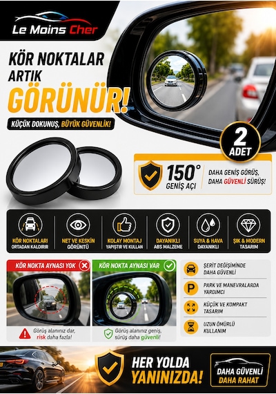 Toyota Rav4 Passion Oto Kör Nokta Aynası 2 Adet Yapıştırıcılı Geniş Açılı
