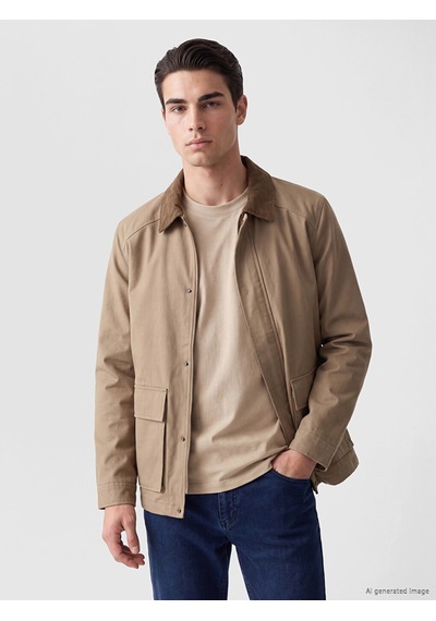 Lcwaıkıkı Classic Bej Regular Fit Kontrast Yaka Erkek Mont