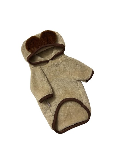 Gedyco Beige Premium Peluş Büyük Irk Köpek Sweatshirtü