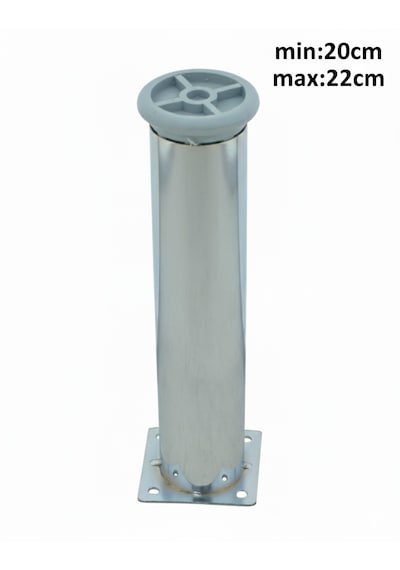 Ludıa Metal Ayarlanabilir 4 Adet Mobilya Ayağı Metal Tablalı 20cm Gri