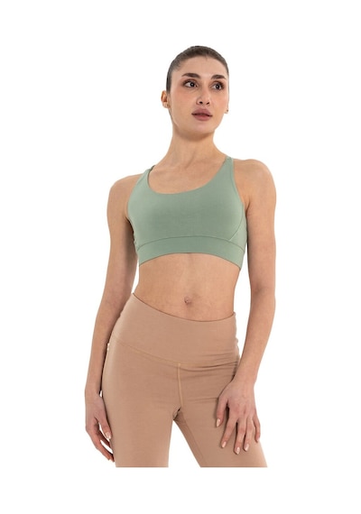 Inguz Çift Askılı Sırtı Çapraz Yoga Büstiyer Açık Yeşil