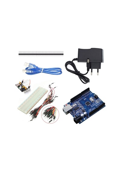 Robotik Kodlama Arduino Temel Seviye Elektronik Başlangıç Seti - Kutulu Mb-102 Breadboard Güç Kartı Ve Adaptörlü