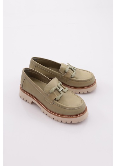 Mamma Mia Mammamia D24ya-3165 Kadın Deri Loafer Ayakkabı Elma Yeşili Pen-scorpıon