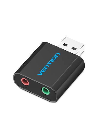 Vention 7.1 USB Kulaklık Mikrofon Giriş Ses Kartı Siyah