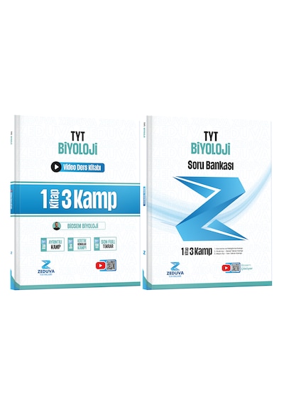 Zeduva Biosem TYT Biyoloji 1 Kitap 3 Kamp Video Ders Kitabı ve Soru Bankası Seti
