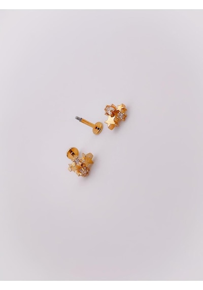 Lexroo Taşlı Yıldız Kümesi Kıkırdak Helix Tragus Piercing 1adet Çok Renkli