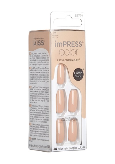 İmpress Color Kendinden Yapışkanlı Takma Tırnak Uzun Nude Latte