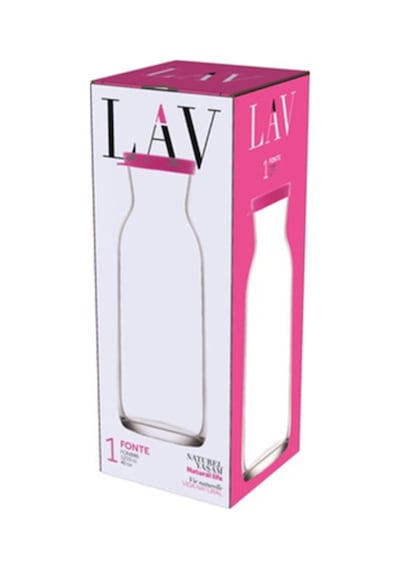 Lav Fonte Cam Karaf Tekli 1,2 L Pembe Silikon Kapaklı (Sürahi )