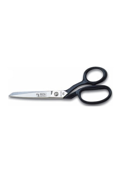 Rıza A4115-8 Tekstil / Yatık Regula Makası No: 8 İnç / 20,32 Cm - Nikel Kaplama, Siyah Saplı