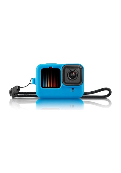 Ayex Hero 9 Silikon Kılıf Mavi Gopro Hero 9 / 10 / 11 / 12 / 13 İle Uyumlu, Lens Kapaklı