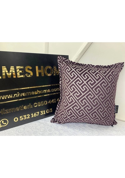 Nivemeshome Monet Zigzag Elyaf Dolgulu Kırlent Mürdüm 45 X 45 Mürdüm