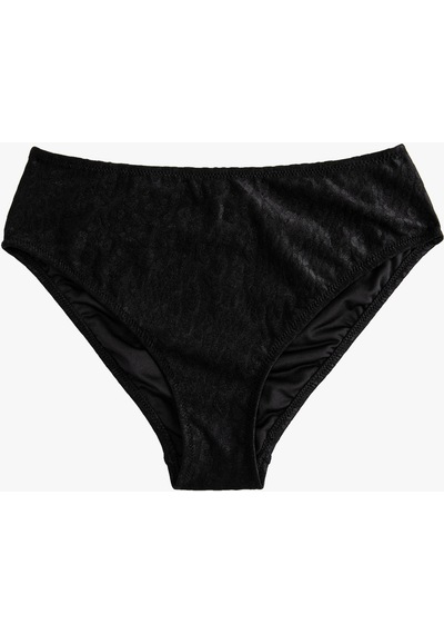 Koton Yüksek Bel Bikini Altı Dokulu Desenli Siyah 3sak00160bm 3SAK00160BM999 Siyah