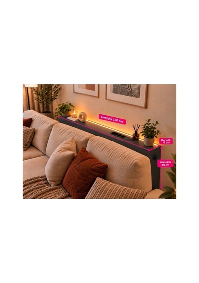 1. Sınıf Antrasit Mdf Auratech Led Li Koltuk Arkası Dresuar Prizli Şarjlı Raf Konsol 150x80x12 1. Sınıf Antrasit Mdf Auratech Led Li Koltuk Arkası Dresuar Prizli Şarjlı Raf Konsol 150x80x12