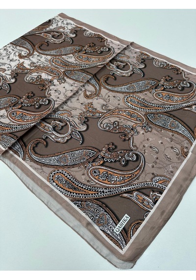Qashka Saten İpek Şal Etro Desen Lbt0119-41289 Çok Renkli