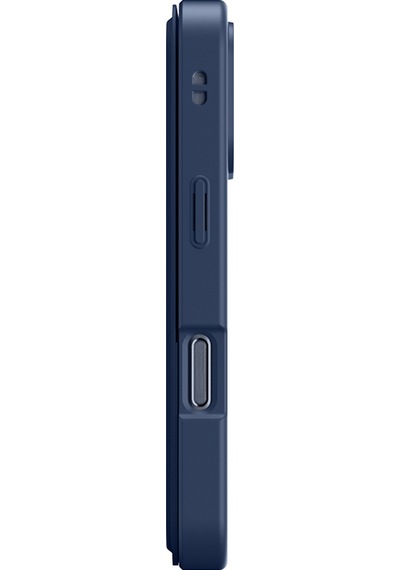 Apple Uyumlu iPhone 17 Pro Max Pu Kartlıklı Kapaklı Amazingthing Glamour Foilo Serisi Kılıf Mavi Mavi