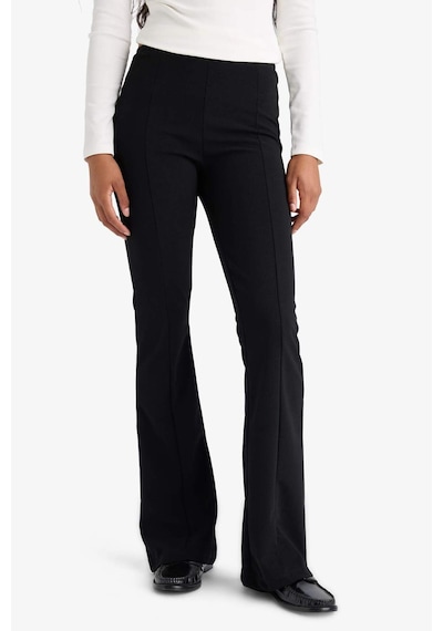 Defacto Flare Fit Yüksek Bel İspanyol Paça Uzun Krep Pantolon F9166ax25wnbk81 Siyah