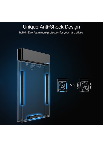 Ugreen Us221 Hdd Muhafaza 2,5 İnç Sata - Usb 3.0 Ssd Adaptörü Sabit Disk Sürücüsü Kutusu Harici Hdd Kutusu, Destek Uasp Protokolü