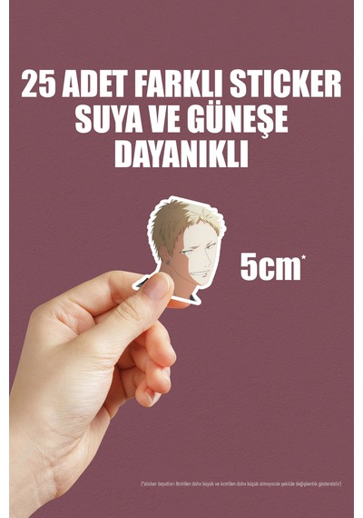 Given Anime Telefon Laptop Bullet Journal Yapışkanlı Folyo Sticker Paketi 25 Adet Çok Renkli