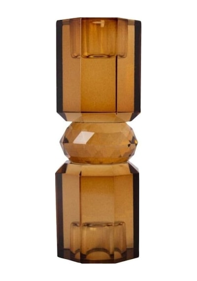Kristal Mum Tutucu, Kahverengi 15x5,5 Cm Diğer