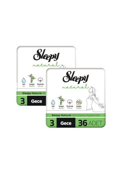 Sleepy Natural Ultra Hassas Hijyenik Ped Gece 2 x 36'lı